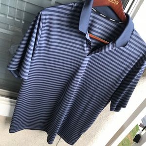 Grey and Navy XL Nike Golf DRI-FIT Polo